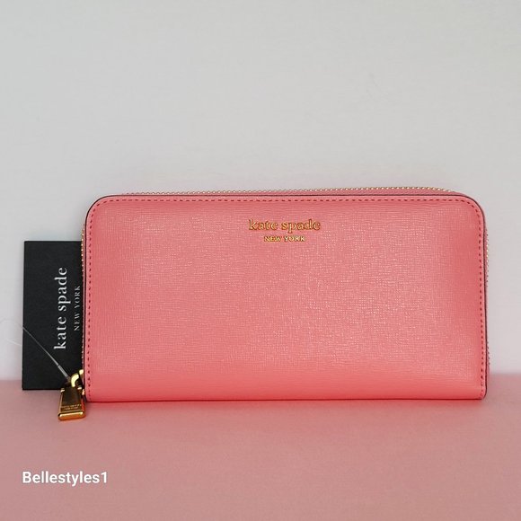 KATE SPADE Morgan Zip Around Continental Wallet-Salmon Pink